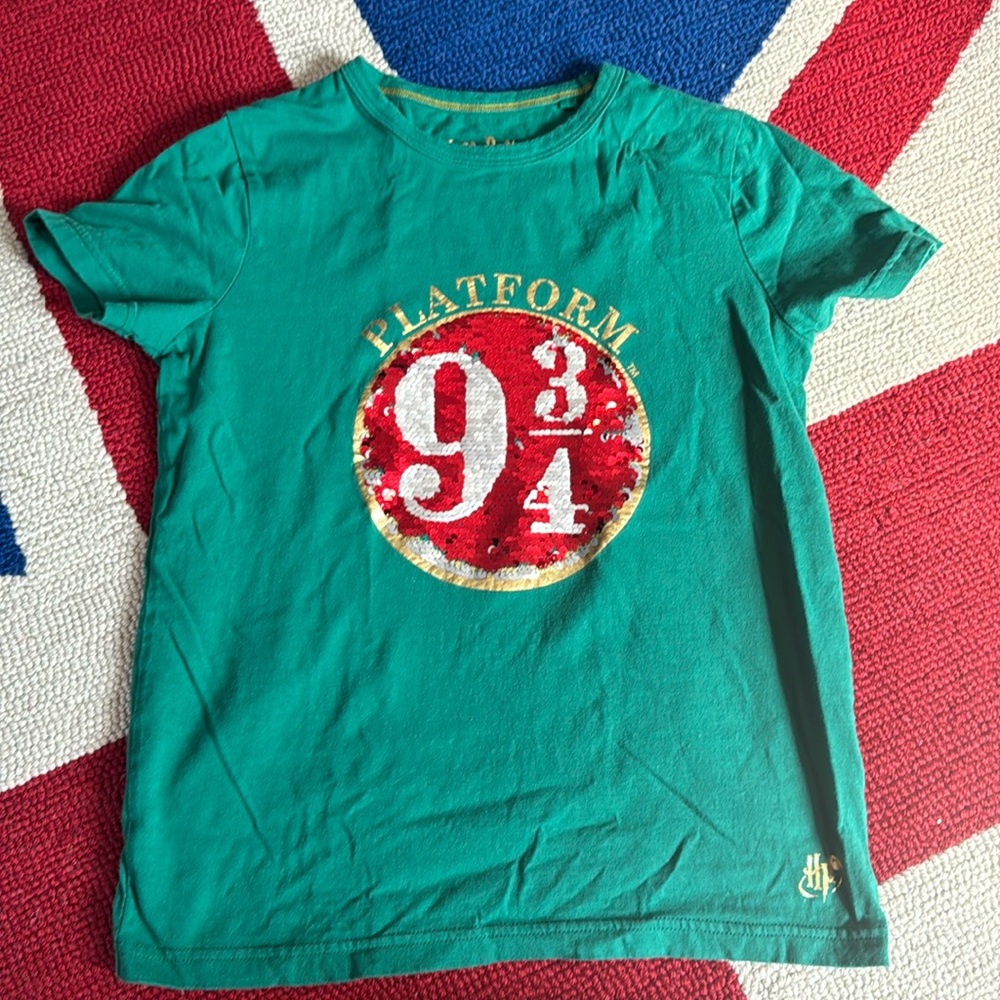 Harry Potter Mini Boden sequin flip tee Platform 9 3/4